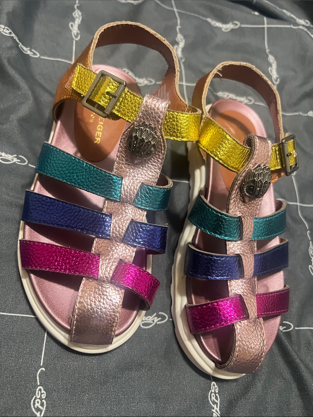 Kurt Geiger Metallic Multi-Color Kids Gladiator Sandals